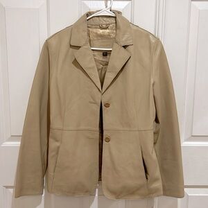 Guess tan leather jacket